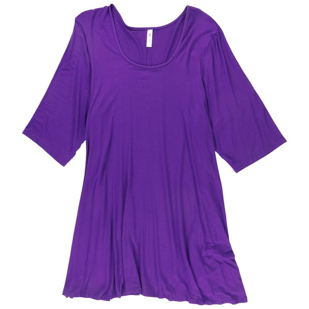 24seven Womens Plus Size Solid Fit & Flare Dress, NWT
